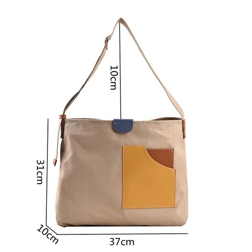 Canvas Beuteltaschen Damen Eimer Reisetasche einfach Mädchen Shopper Schultertaschen - Bild 2 von 24