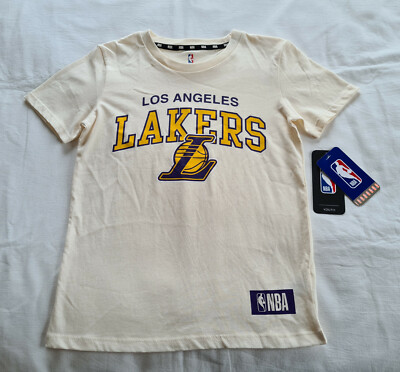 Los Angeles LA Lakers NBA Basketball Boys Cream Printed T Shirt 