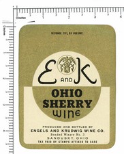 Vintage Wine Label E&K Sherry Wine Sandusky Ohio -9241