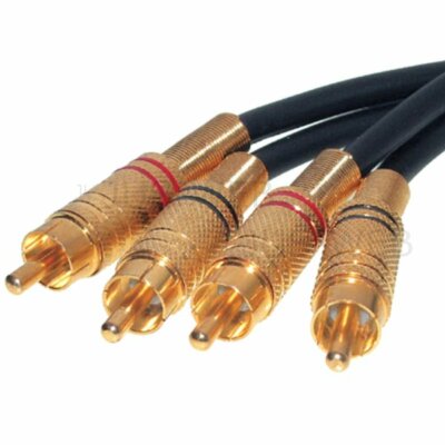 Audio Kabel Cinch 1,5m 2 Stecker - 2 Stecker vergoldet stereo Anschlusskabel RCA