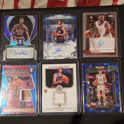  NBA 6 Card Lot Autos, Relics, RC, Serial Numbered Prizm Draft Picks