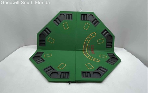 Fun Company Green Octagon 2-Sided Game Poker Table Topper With Case In Box