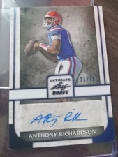 2022 Leaf Ultimate Draft Anthony Richardson #21/75 Blue Foil AUTO Rookie COLTS
