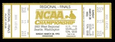 1993 NCAA Basketball Tournament West Regional Finals Full Ticket Michigan 222663