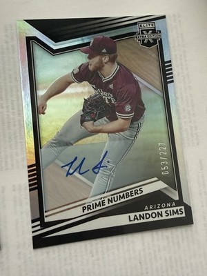 LANDON SIMS 2022 Panini Elite Extra Edition Baseball AUTO #34 #'d /227