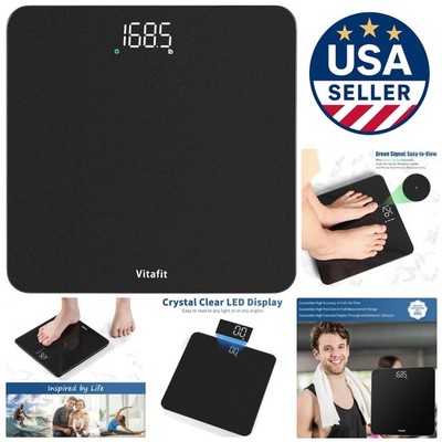 Sleek Digital Weight Scale with Upgraded LED - 400lb Capacity & Tempted Glass