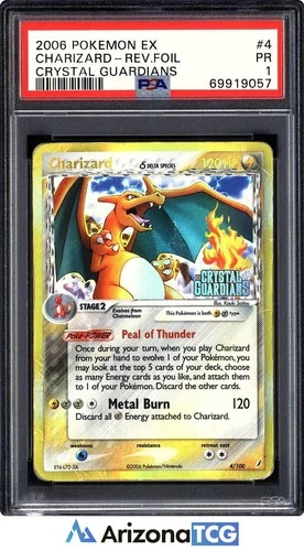 Pokemon 2006 Charizard Delta Species 4/100 Reverse Holo Crystal Guardians PSA 1