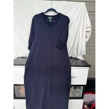 Lauren Ralph Lauren Petite Med V - Neck knit dress Made in USA Preppy Old Money