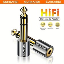 6.3mm 1/4" Male plug to 3.5mm 1/8" Female Jack Stereo Headphone Audio Adapter