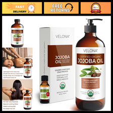 100 Pure Organic Jojoba Oil 16oz Glass Bottle - Cold Pressed, Unrefined, Moistu