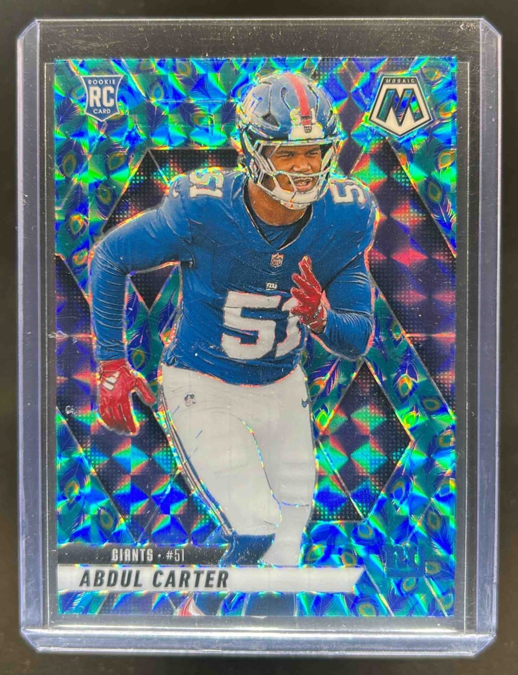 2025 Mosaic Abdul Carter Rookies RC Choice Peacock Prizm #317 Giants