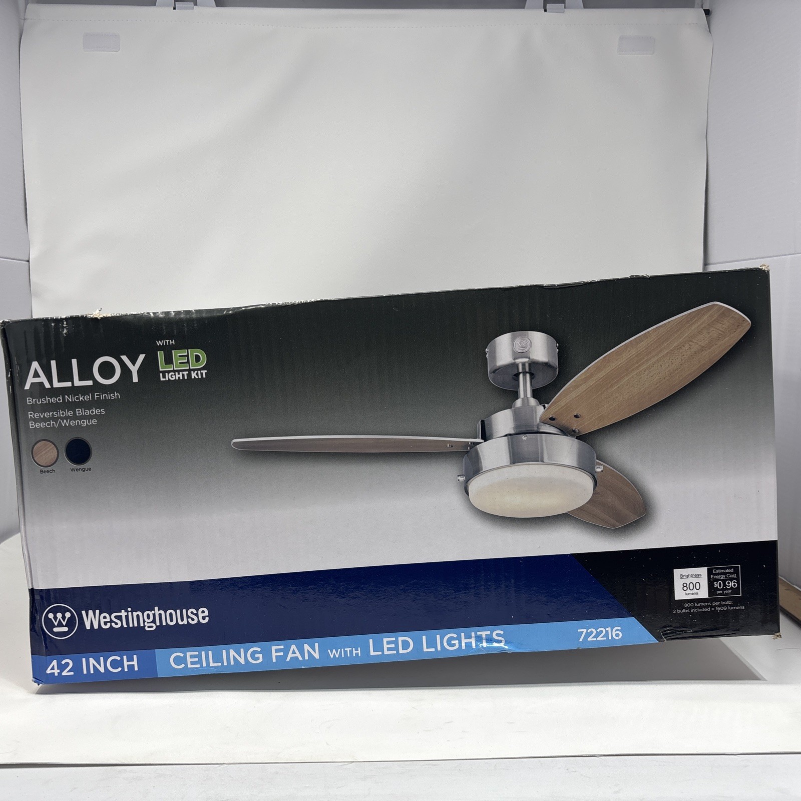 Westinghouse 42 Inch Alloy Ceiling Fan with Brushed Nickel and Reversible Blades