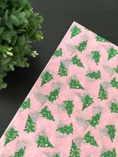 PINK CHRISTMAS Design Tissue Paper Sheet Choose Size & Package Amount