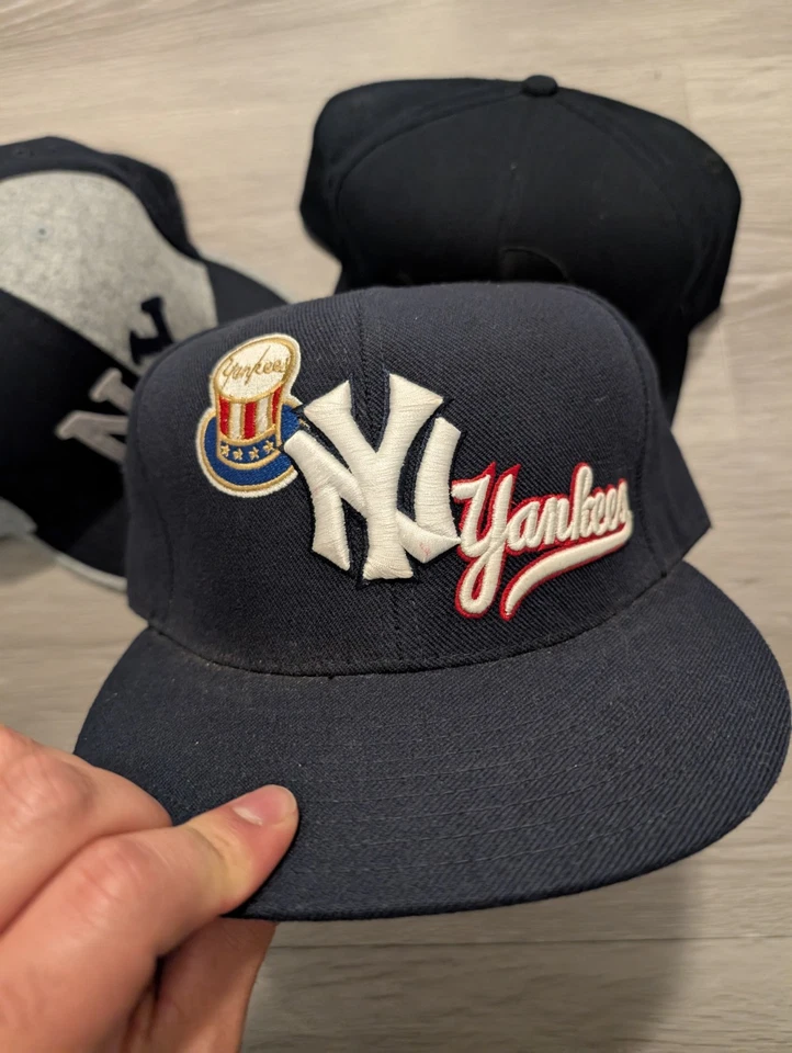 Lote de 3 gorras ajustadas vintage de mezcla de lana de los New York Yankees talla American Needle Cap Foto 2 de 4