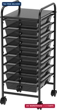 Utility Cart with 8 Drawers Rolling Storage Art Craft Organizer