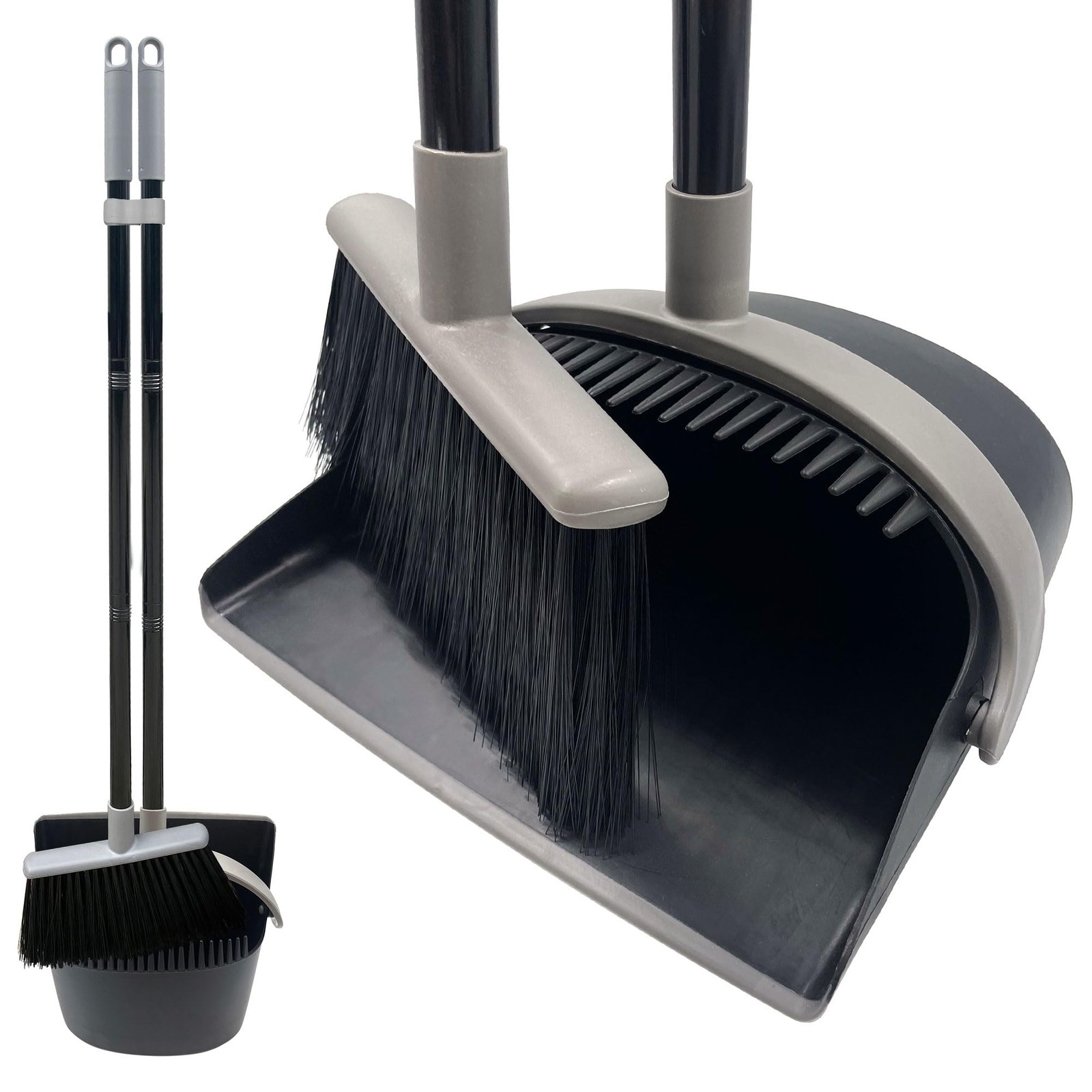 Long Handled Dustpan and Brush Set – Broom and Dustpan Set Reduce Bending Tall