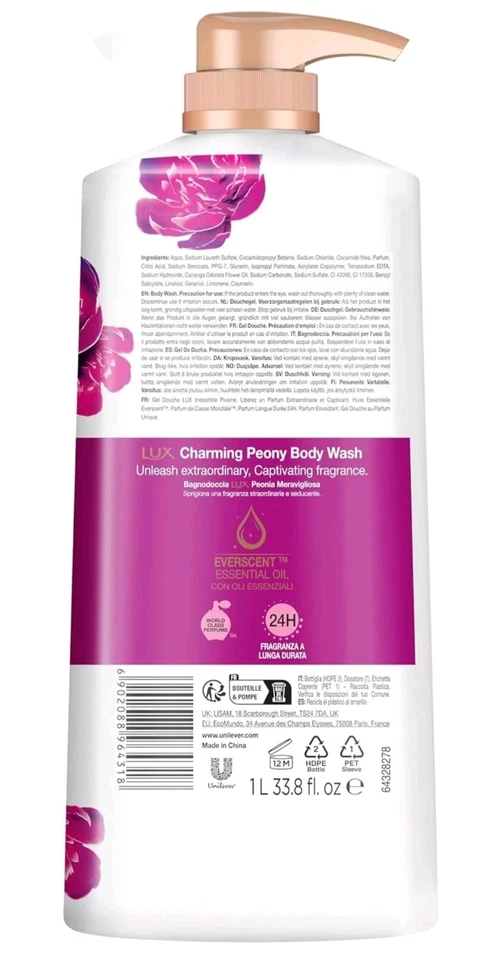 Lux Magical Orchid Body Wash 1L 33.8FL. OZ. Charming Peony 2 Pack - Image 4 of 4