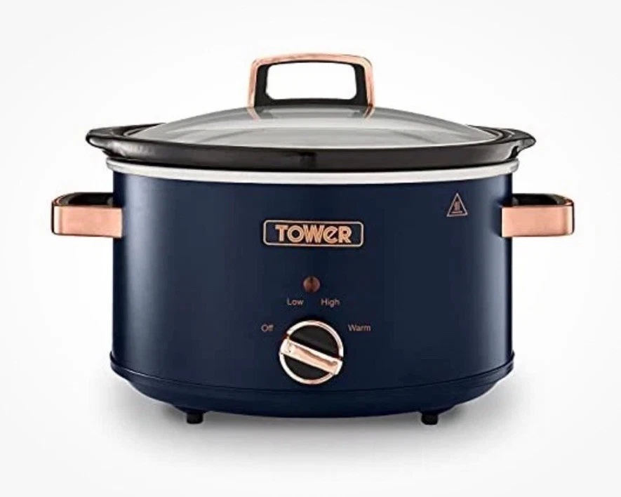 Tower Cavaletto 3.5L Slow Cooker Midnight Blue Rose Gold Edition/ Ex-display