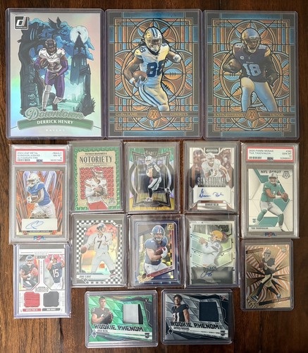 Huge Football 270+ Card Lot PSA 10 Auto Patch Case Hits Downtown Stained Glass