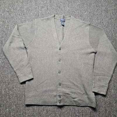 Dockers Men s Cardigan Sweater M Gray V Neck Button Front Classic Knit