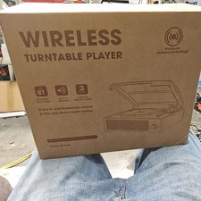 Vinyl Record Player Turntable with Built In Bluetooth Receiver 2 Stereo Speakers