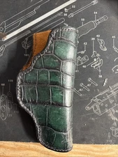 Custom Made Gator Skin And Buck Hide Glock 17 Holster. Fits Many 4” Automatics.