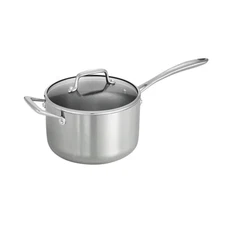 Tri-Ply Clad Covered Stainless Steel Sauce Pan - 4 Qt