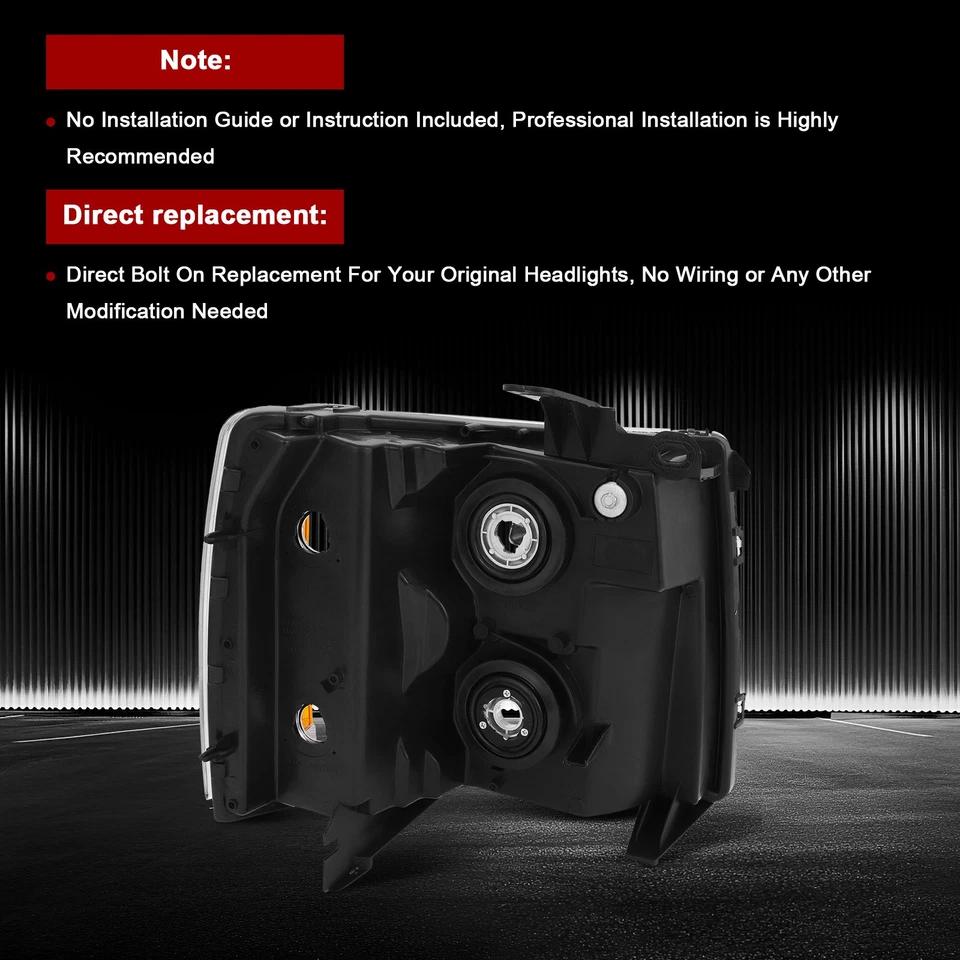 Kit para Chevy Silverado 1500 2500 HD 2007-2013 Juego de carcasa de faros cromados Foto 4 de 4