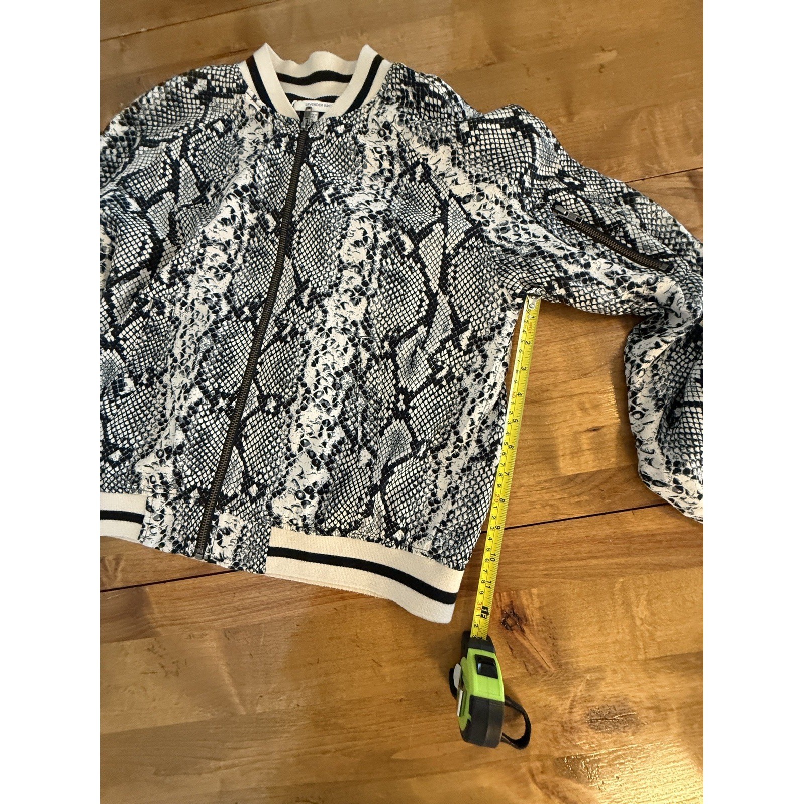 LAVENDER BROWN Small Python Snake Print Bomber Ja… - image 11