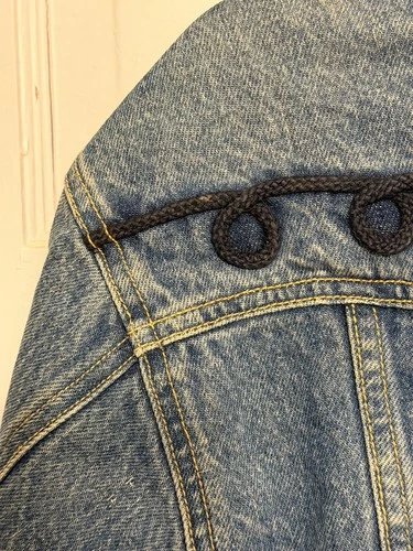 Vintage 80s GUESS Georges Marciano Denim Jacket Flying High Soutache Rope Trim L image 21