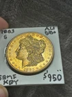 Near-UNC 1883-S MORGAN SILVER DOLLAR. Wonderful eye appeal. Neat toning.