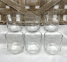 Libbey Clear Optic Swirl Impulse Lowball Glasses Set of 6 Vintage MCM Retro
