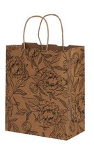 SSWBasics Medium - Simple Floral Paper Shopping Bags - Case of 100
