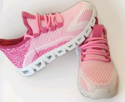 Womens Pink Fuschia Sneakers Shoes Size 5 Youth 3 Girls Urban Sports JSlides NEW