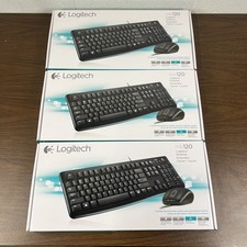 Lot 3 Pack Logitech MK120 920-002565 Wired Keyboard Mouse Combos New Sealed