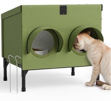 Outdoor Cat Feeding Station   Waterproof Dining Shelter for Feral  Community...