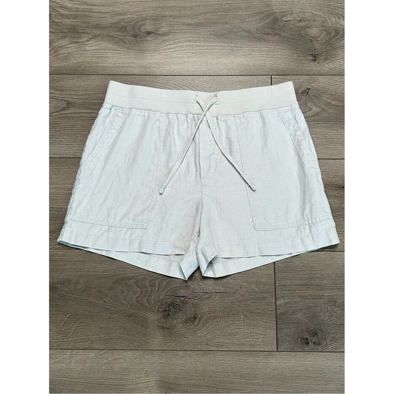 James Purse Lightweight Linen Pull On Casusl Shorts Beige Size Large (3)