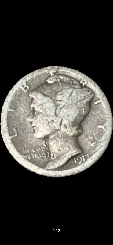 1917 Mercury 90% Silver Dime Metal Detector Find.