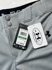 Under Armour Baseball Pants Youth L Gray Utility Relaxed Fit Sports Team Uniform