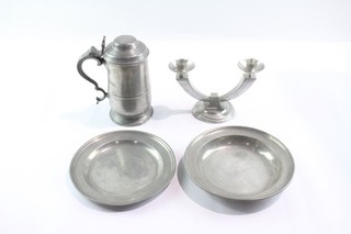 Vintage Pewter Ware Inc Large Tankard Candlestick Holder 2727g