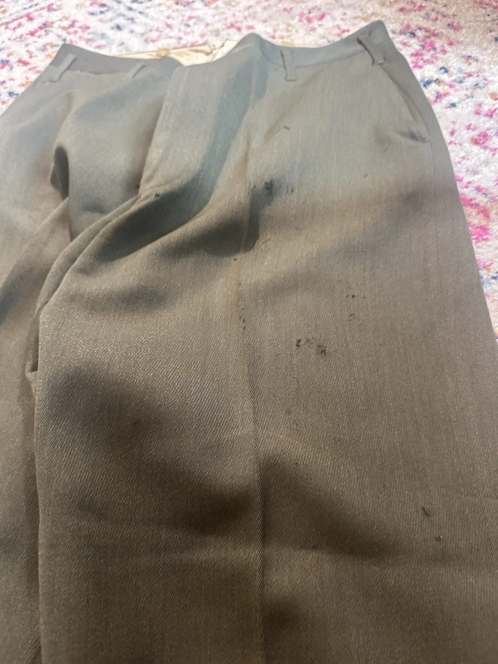 Vtg Original WWII USN Green Aviator Pilot Uniform Blazer & Pants - Image 4 of 4