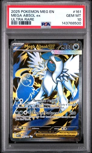 2025 Pokemon Meg En-Mega Evolution #161 Mega Absol Ex Ultra Rare PSA 10