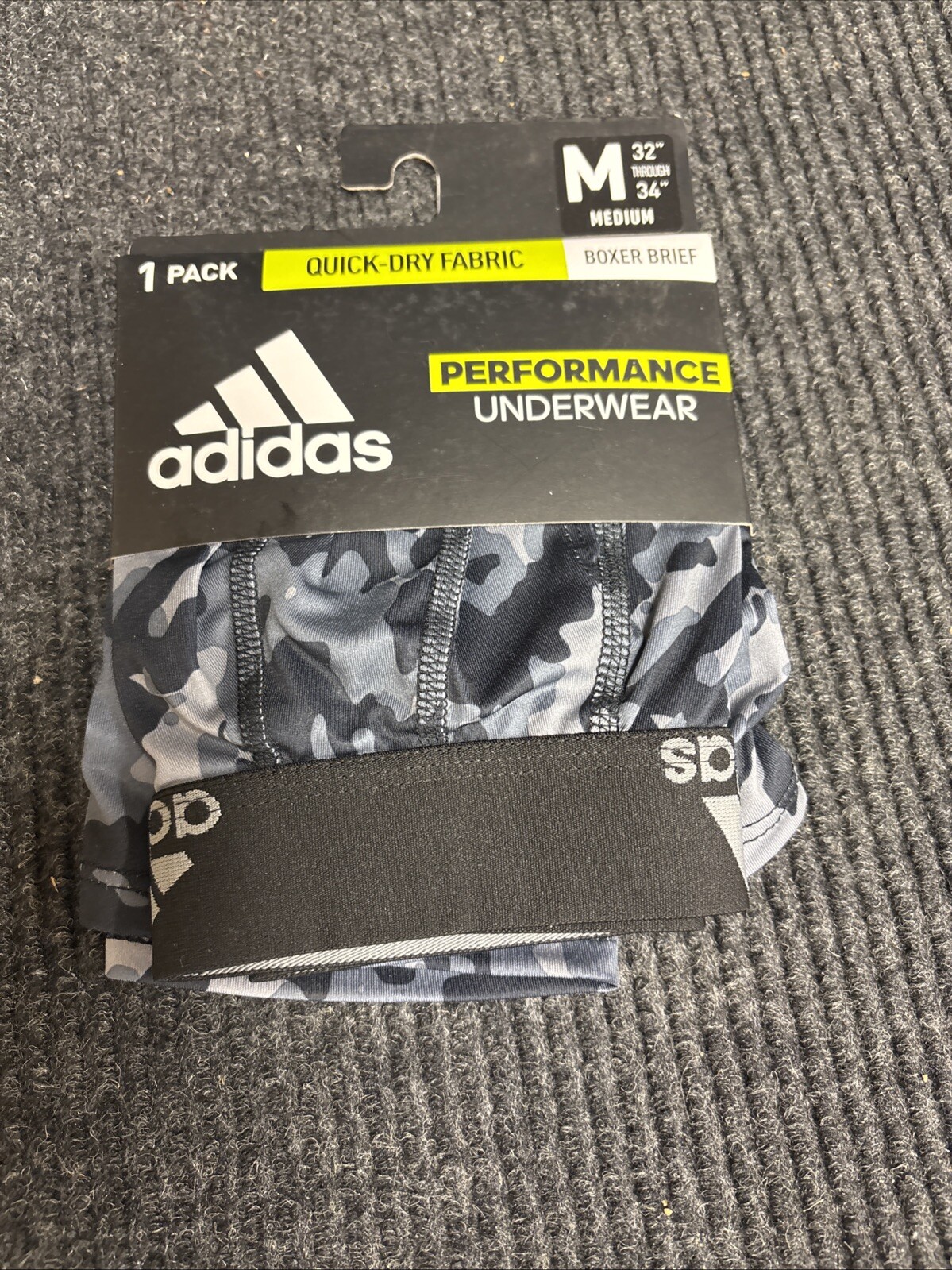 adidas Quick Dry Camo Underwear for Men Medium Black Performance Fabric  