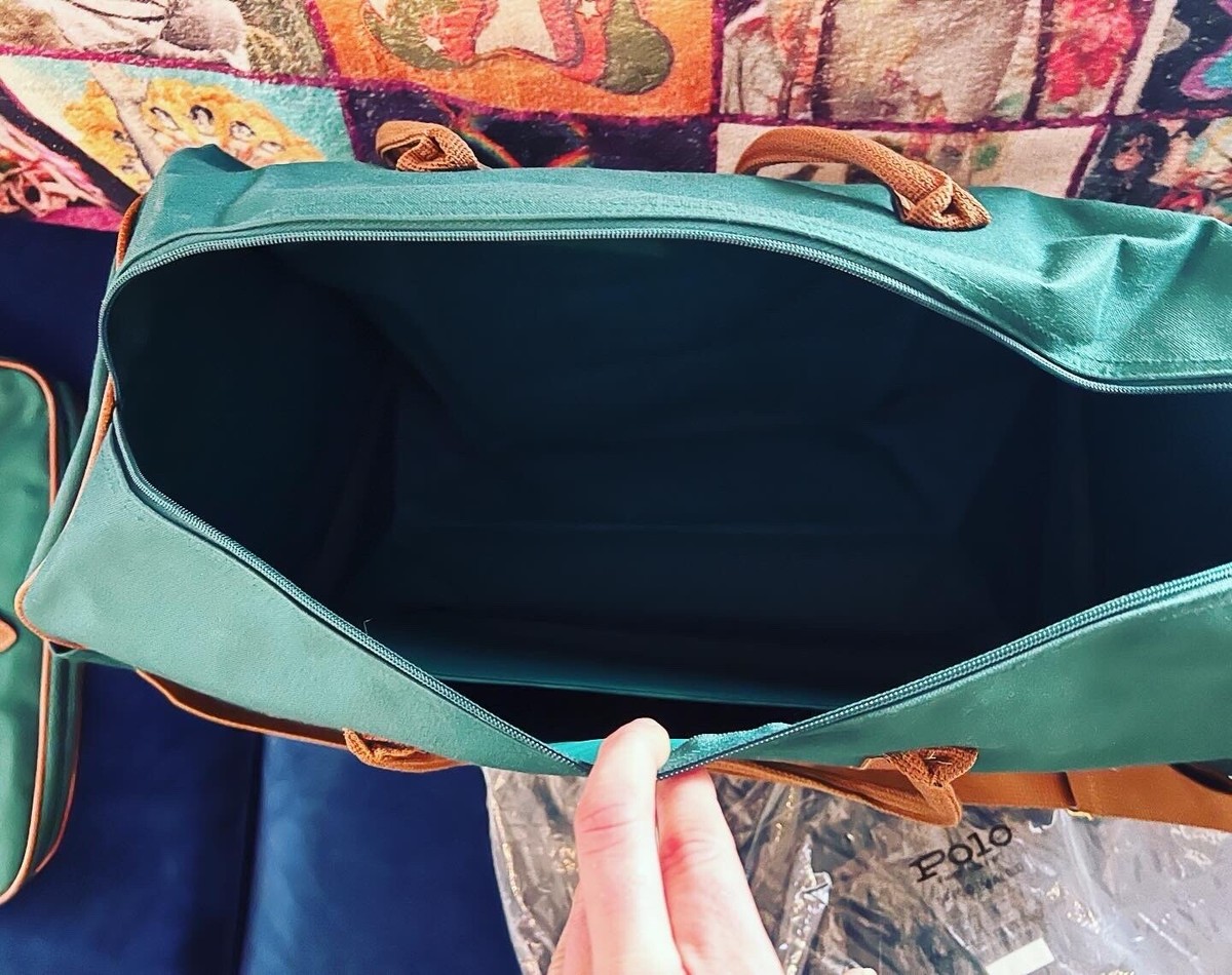 🔥NEW VINTAGE SET 1990s Ralph Lauren Polo GREEN Duffle Bag 🔥NEW VINTAGE SET 1990s Ralph Lauren Polo GREEN Duffle Bag