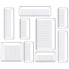 9 Pcs Clear Plastic Drawer Organizer Set - Versatile Storage for Home & Office