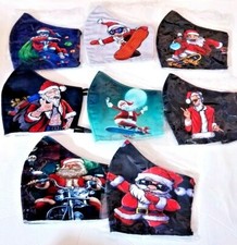 XMAS Christmas Santa Claus 3 x pack FILTER Pocket FACE COVER ADULT Teen MASK