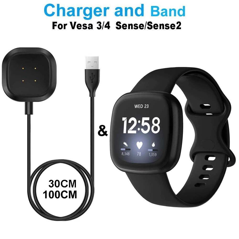 Band Strap Charging Cable Charger For Fitbit Versa 3 4 Fitbit
