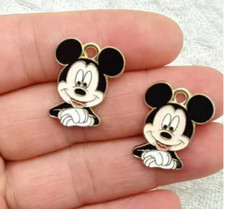 50Pcs cartoon mickey head Charm bracelet necklace Pendants DIY Jewelry Makings
