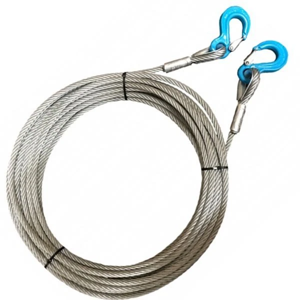 FOREST FIGHTER 10mm Anschlagseil Haken-Haken Hubseil Drahtseil Stahlseil Forstseil Hebeseil