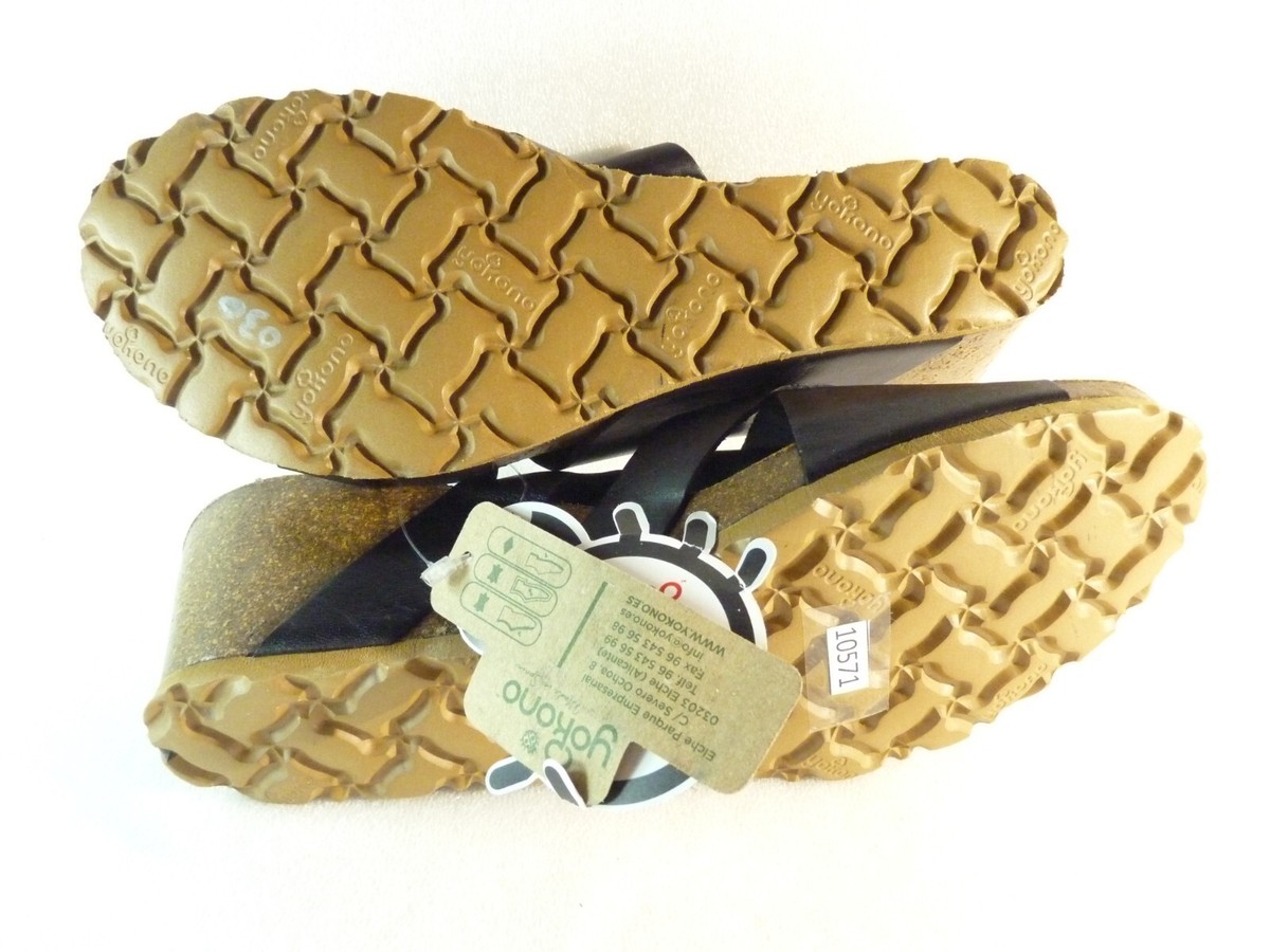 Yokono Women shoes sandals Black Wedge Slide Size 7.5 SKU
